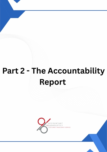 Part 2 - The Accountability Report cover with aib logo and shaped imagery